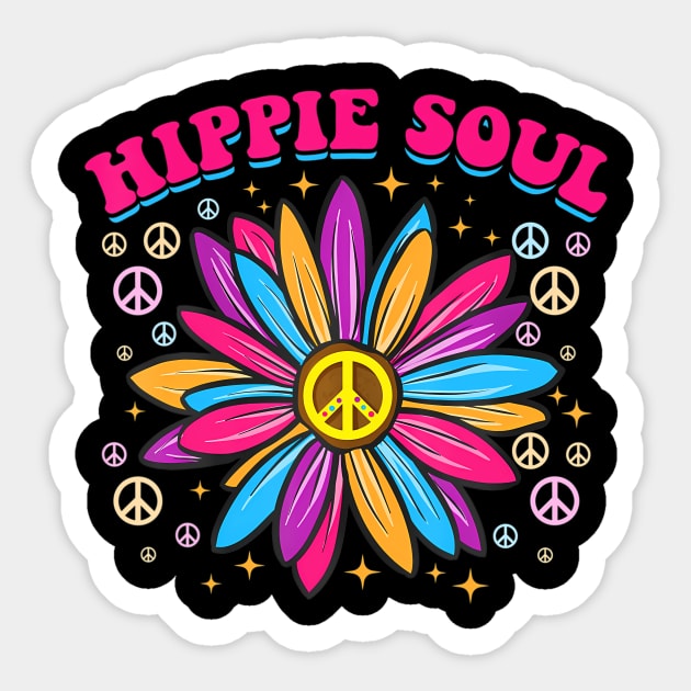 Daisy Peace Sign Hippie Soul Cute Daisy Lover Gifts Sticker by mccloysitarh